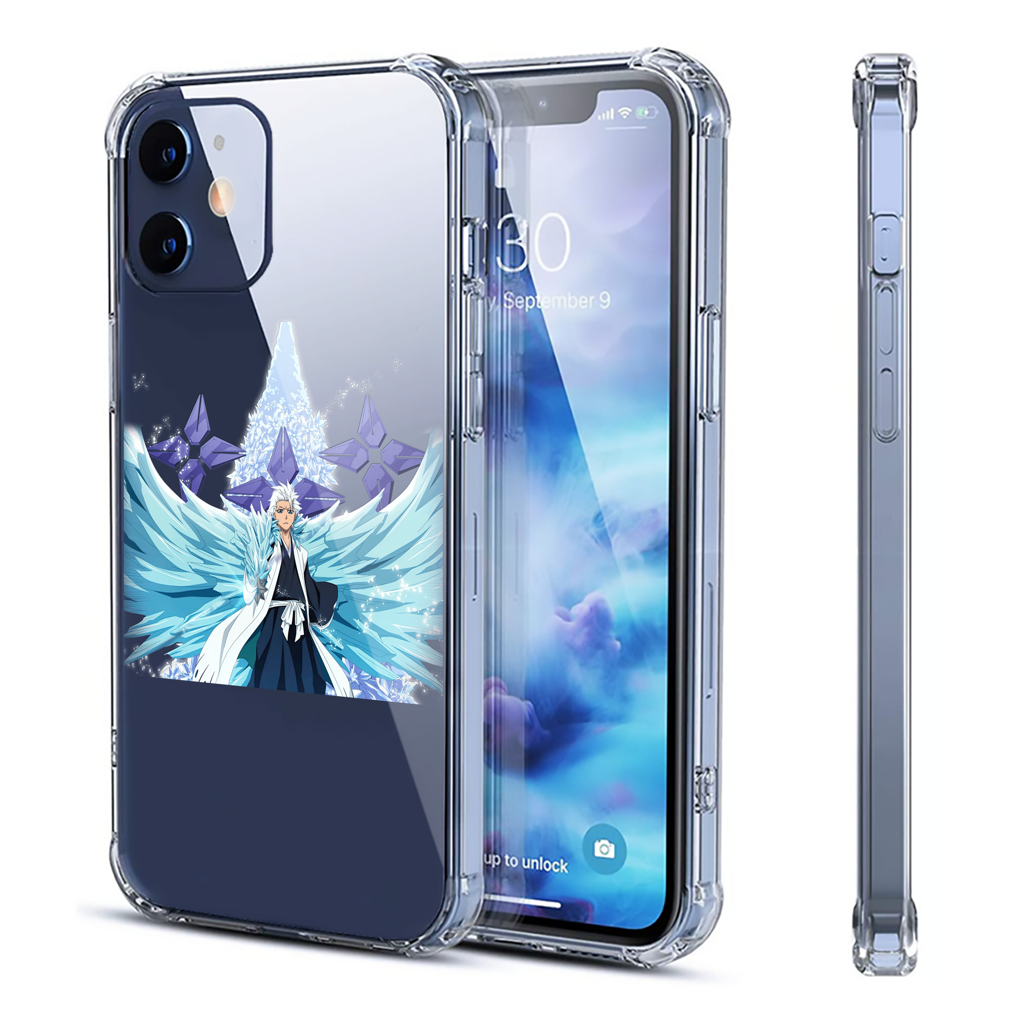 （画像用） ブリーチ 日番谷冬獅郎（ひつがや とうしろう） BLEACH Hitsugaya Toushirou 【iPhone 12シリーズ対応】透明スマホケース（クリアソフトケース）